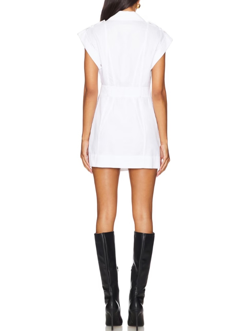 A.L.C. 'Ryan' Cotton/Linen Utility Wrap Mini-Dress, Off-White - size 14 - NWT - Picture 2 of 6